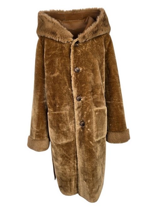 eco-montone donna lungo cammello V Lab | 6033-STORMY037